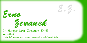 erno zemanek business card